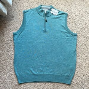 NWT Peter Millar XL merino wool 1/3 zip vest